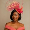 il_fullxfull.7137690771_hvtv.jpg Kate - Peach & Pink Fascinator. Handmade Wedding Headpiece.