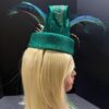 il_fullxfull.7192431989_4i2d.jpg Ayoka - Teal Green Pillbox Fascinator: Peacock Feather & Gold Accent - Ascot, Wedding