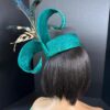 il_fullxfull.7192432261_33j9.jpg Ayoka - Teal Green Pillbox Fascinator: Peacock Feather & Gold Accent - Ascot, Wedding