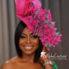 Kentucky Derby "Flamingo Mint" Hatinator: Pink & Emerald Feather Fascinator