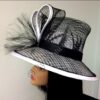 il_fullxfull.1020718671_4vfx Marielle - Black & White Kentucky Derby Hat: Royal Ascot Wedding Occasion