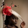 Akech - Cream Hatinator with Red Roses - Royal Ascot Horse Race Hat