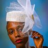 Cindy - Elegant Bridal Fascinator: Silk Appliqué Wedding Headpiece