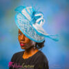 il_fullxfull.1186068670_58is Phyllis-Nicky - Blue & White Fascinator. Royal Ascot Derby Headpiece.
