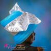 Royal Blue Crinoline Ascot Hat: African Gele Style - Rosetta