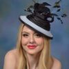Nneka - Black & White Crinoline Hatinator. Kentucky Derby Wedding Hat.