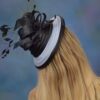Nneka - Black & White Crinoline Hatinator. Kentucky Derby Wedding Hat.