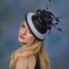 Nneka - Black & White Crinoline Hatinator. Kentucky Derby Wedding Hat.