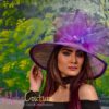 Purple Crinoline Kentucky Derby Hat: Royal Ascot Wedding Church Occasion - Patience