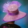 Purple Crinoline Kentucky Derby Hat: Royal Ascot Wedding Church Occasion - Patience