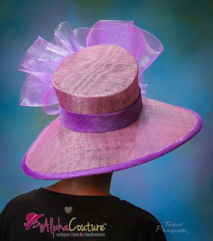 Purple Crinoline Kentucky Derby Hat: Royal Ascot Wedding Church Occasion - Patience