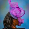 Purple & Blue Percher Fascinator: Kentucky Derby Headpiece - Borboor
