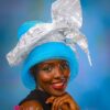 Royal Blue Crinoline Ascot Hat: African Gele Style - Rosetta