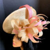 Champagne Blush “Cynthia” Hatinator: Crystal Feather Fascinator, Ascot Races Headpiece.