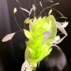 Adinkra Flame Mint. Green Feather Fascinator. Pearl & Crystal Derby Hat