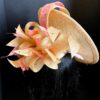 Champagne Blush “Cynthia” Hatinator: Crystal Feather Fascinator, Ascot Races Headpiece.