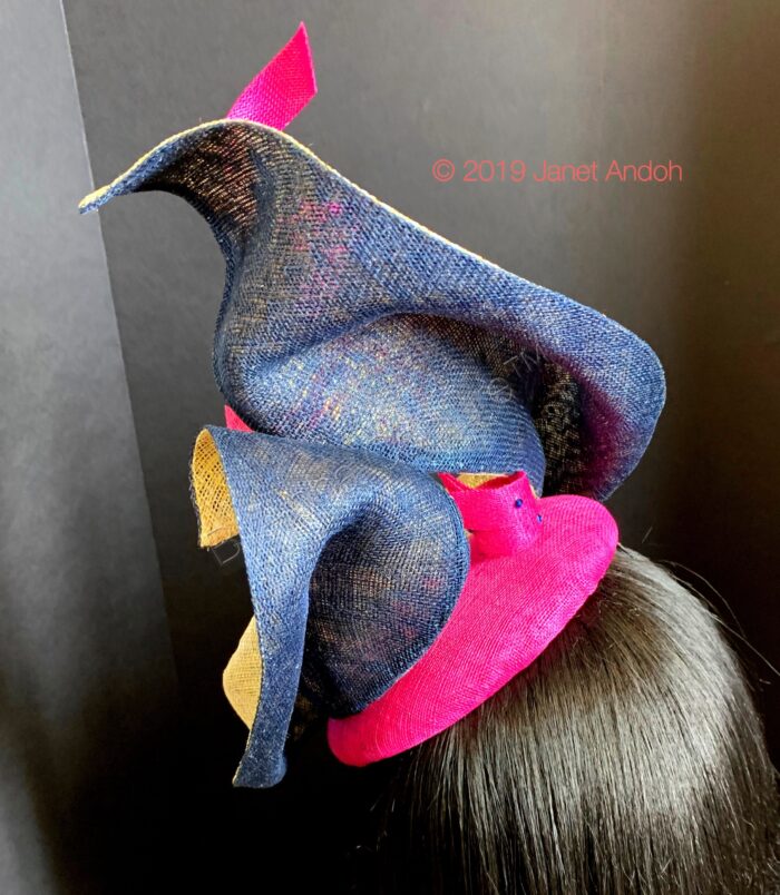 Serpentina Royale Sculptural Straw Fascinator. Statement Headpiece for Weddings, Races & Couture Events. Beret Hat
