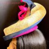 Serpentina Royale Sculptural Straw Fascinator. Statement Headpiece for Weddings, Races & Couture Events. Beret Hat