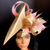 Champagne Blush “Cynthia” Hatinator: Crystal Feather Fascinator, Ascot Races Headpiece.