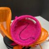 Tropique Fleur - Orange & Fuschia Feather Fascinator. Silk Abaca Wedding Headpiece.