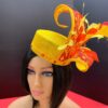 Ayanda - Yellow & Red Pillbox Hat: Kentucky Derby Royal Ascot Fascinator