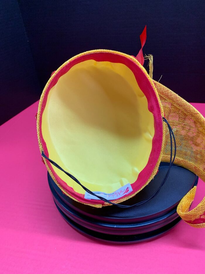 Ayanda - Yellow & Red Pillbox Hat: Kentucky Derby Royal Ascot Fascinator