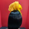 Sun Whisper - Yellow Silk Abaca Knotted Headband - Statement Headpiece