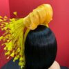 il_fullxfull.3795369475_nf9f Yellow Feather Fascinator: Silk Abaca Knot Headband, Derby Hat - Zoranda yellow