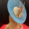 Blue Satellite Hatinator: Gold Feather Kentucky Derby Wedding Hat