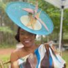 Blue Satellite Hatinator: Gold Feather Kentucky Derby Wedding Hat
