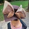 Sinamay Square Brim Hatinator – Chocolate Brown, Pearl Quill