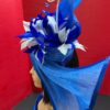 Jada - Blue Abaca Fascinator. Hand-Sculpted Silk Headpiece with Swarovski Crystals.