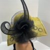 Ayivah - Olive & Black Swarovski Crystal Hat: Handmade Wedding Fascinator