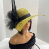 Ayivah - Olive & Black Swarovski Crystal Hat: Handmade Wedding Fascinator