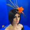 il_fullxfull.4798009589_d31k Solar Flare. Black Sinamay Fascinator Orange-Yellow Feather Headpiece - Races, Wedding.