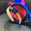 Sculptural Abaca Silk Fascinator: UK Blue & Fuchsia Statement Hat - Cassie
