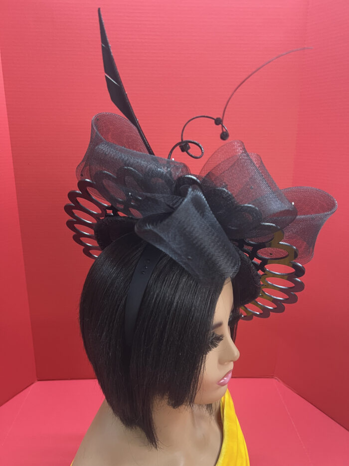 il_fullxfull.5188536084_7ybm Vondee - Black Couture Hatinator. Laser-Cut Acrylic Brim, Crinoline Bow.