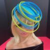 il_fullxfull.5355752844_8a9j Akoele Blue Sinamay Fascinator Hat: Lemon Green Swirl Derby, Cocktail, Tea Party