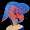 Sculpted Red and Blue Hatinator: Derby Tea Party Headpiece