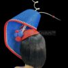 Sculptural Red & Blue Fascinator: Derby Tea Party Hat - Alice