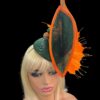 il_fullxfull.6225420666_t4oa Green & Orange Sinamay Fascinator: Swarovski Crystal Ascot Hat - Tracie