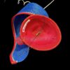 Sculptural Red & Blue Fascinator: Derby Tea Party Hat - Alice