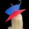 Red and Blue Swirl Hatinator: Ascot Ladies Day, Mother of Bride - Carol