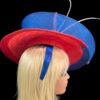 Red and Blue Swirl Hatinator: Ascot Ladies Day, Mother of Bride - Carol