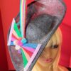 Tilly - Black Asymmetric Fascinator: Handmade Bow Hat, Tea Party Headwear