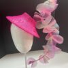 Ruffled Kentucky Derby "Rebecca" Hatinator: Handmade Teal & Pink Headpiece