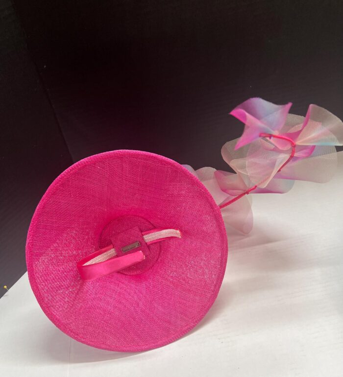 Ruffled Kentucky Derby "Rebecca" Hatinator: Handmade Teal & Pink Headpiece