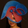 Sculpted Red and Blue Hatinator: Derby Tea Party Headpiece
