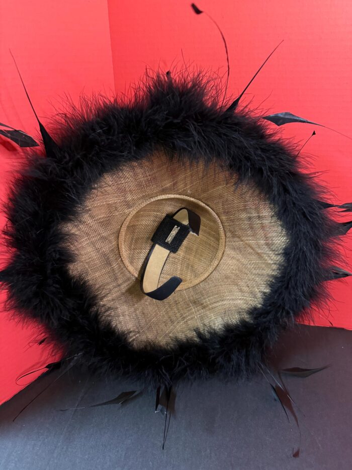 Nyra - Black Sculpted Feather Hatinator: Formal Occasion Headpiece
