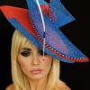 Red and Blue Swirl Hatinator: Ascot Ladies Day, Mother of Bride - Carol